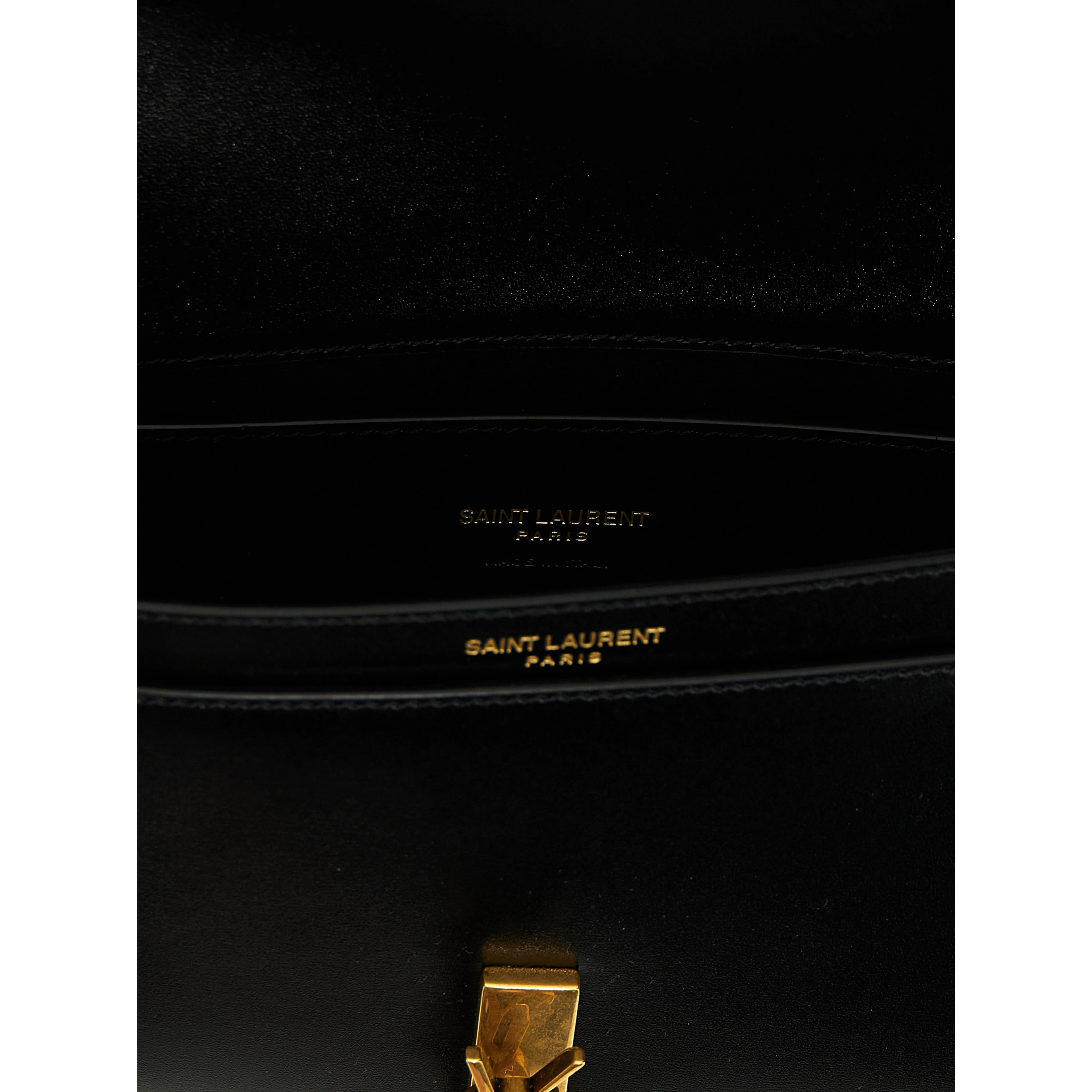 Black Calfskin Shoulder Bag