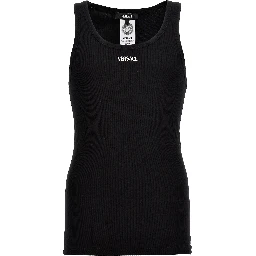 Black Cotton Sleeveles T-Shirt