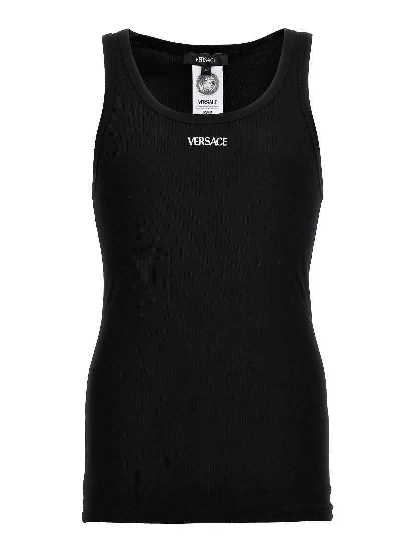 Black Cotton Sleeveles T-Shirt