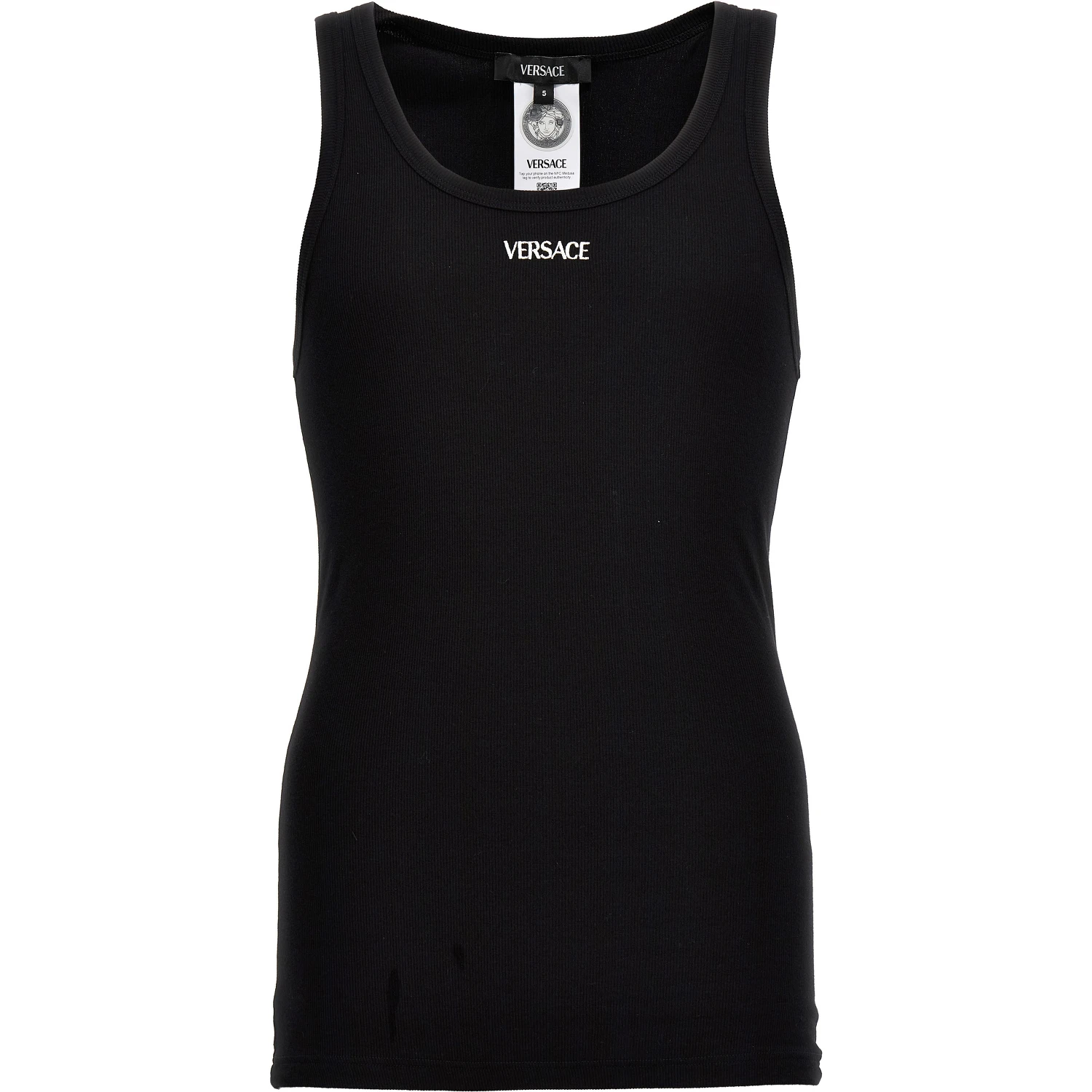 Black Cotton Sleeveles T-Shirt