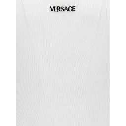 White Cotton Sleeveles T-Shirt