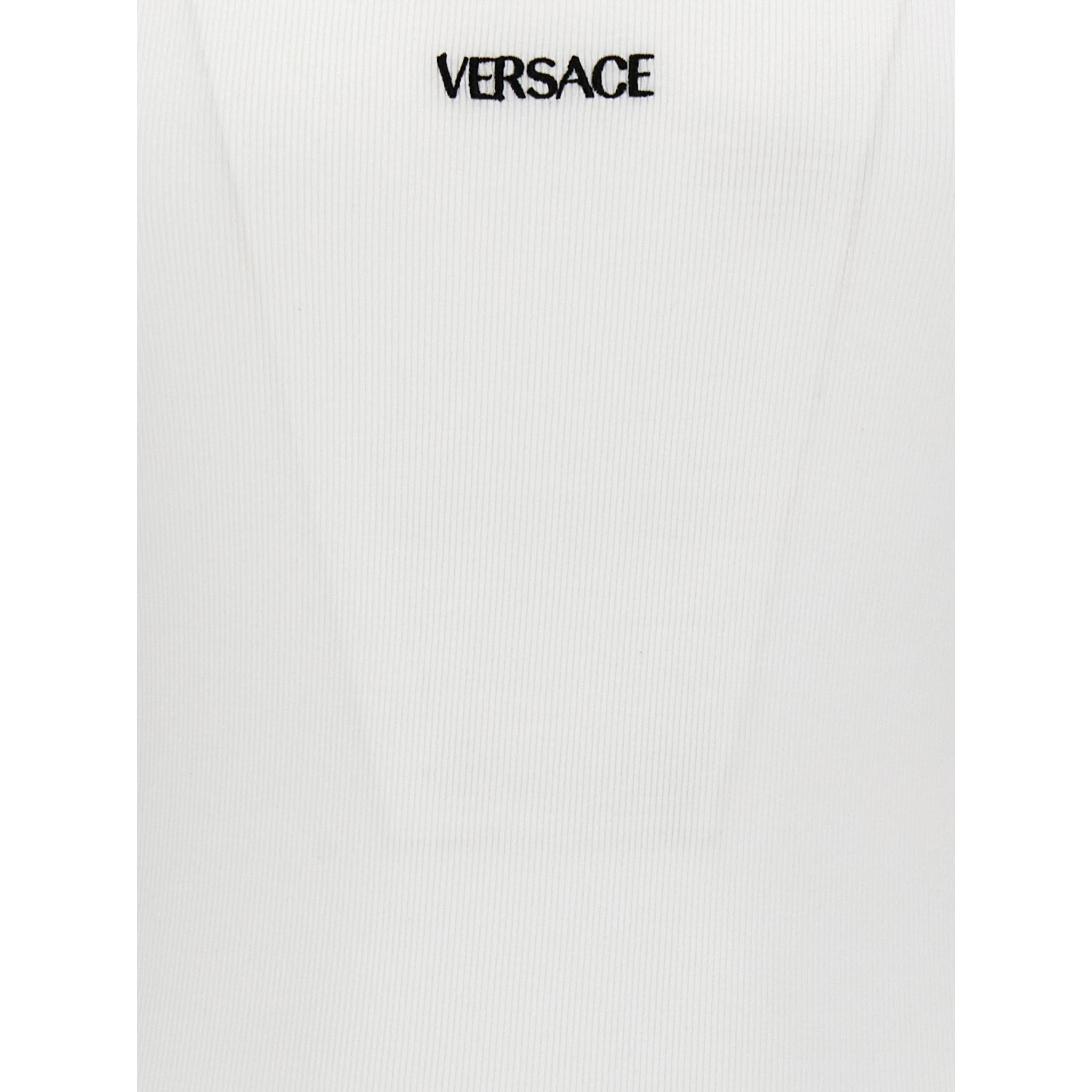 White Cotton Sleeveles T-Shirt