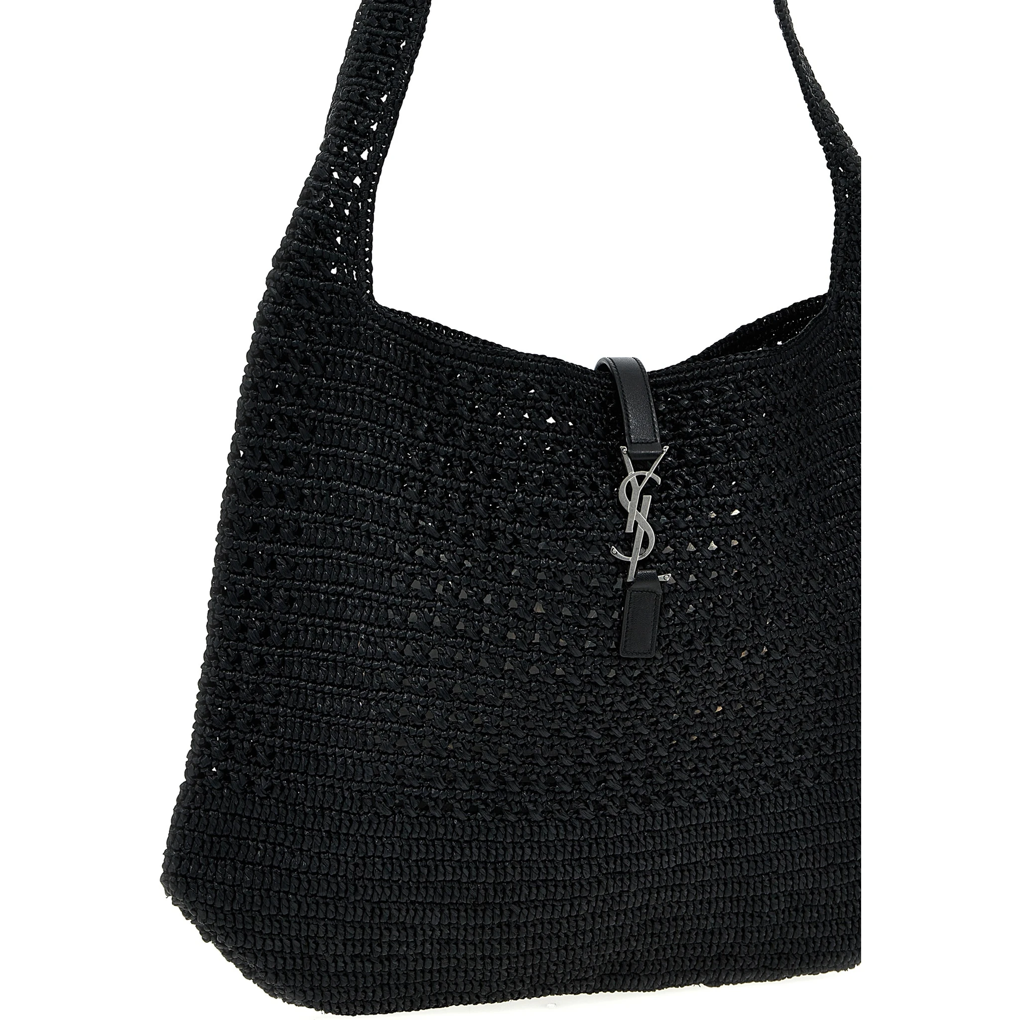 Black Raffia Tote Bag