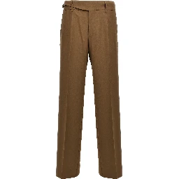 Brown Virgin Wool Dress Pants