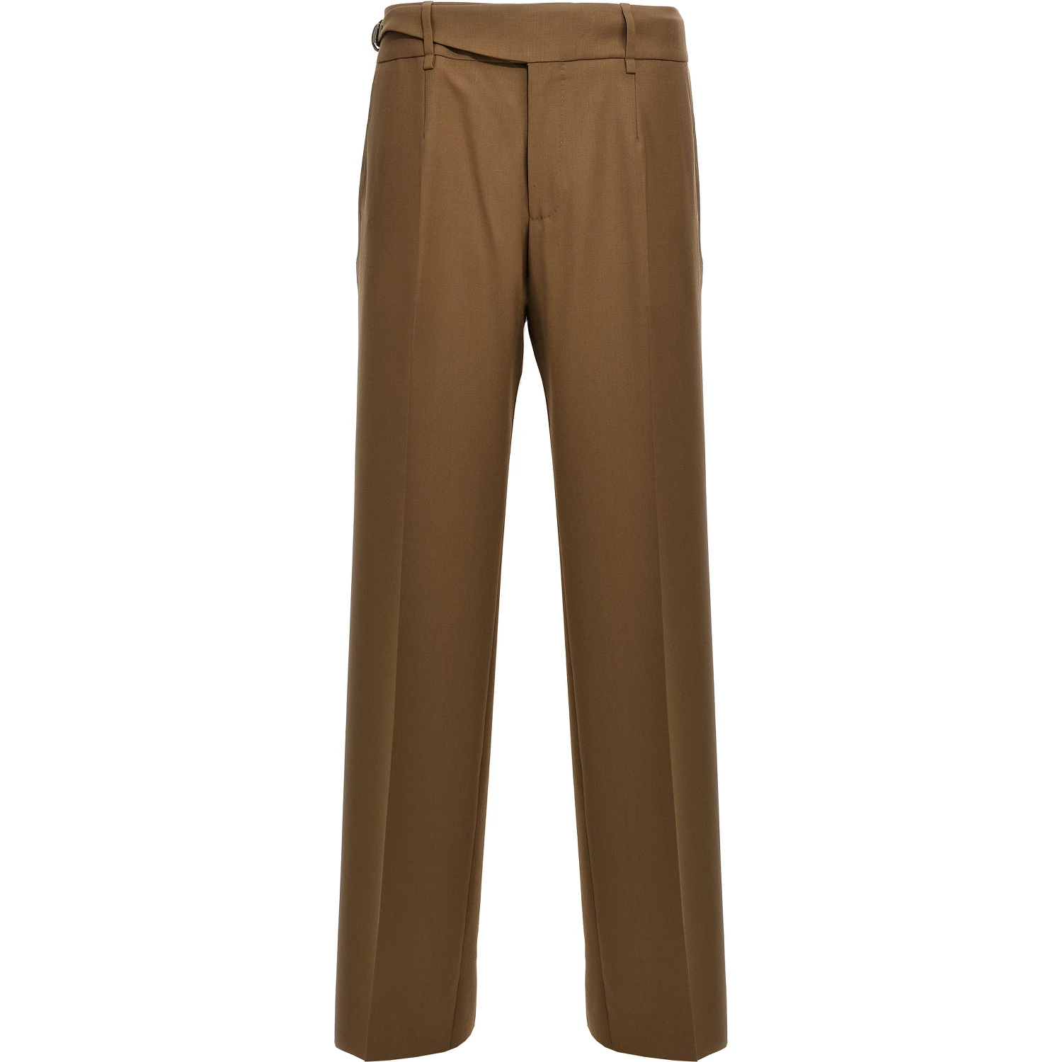 Brown Virgin Wool Dress Pants