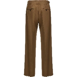 Brown Virgin Wool Dress Pants