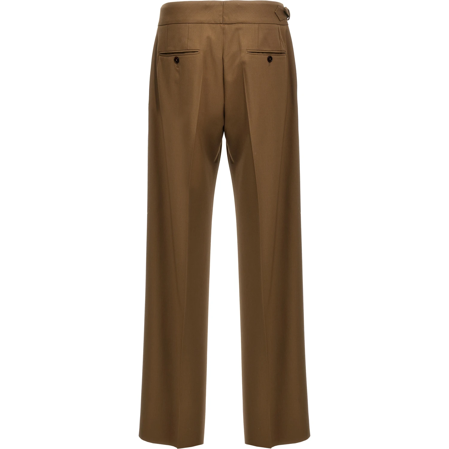 Brown Virgin Wool Dress Pants