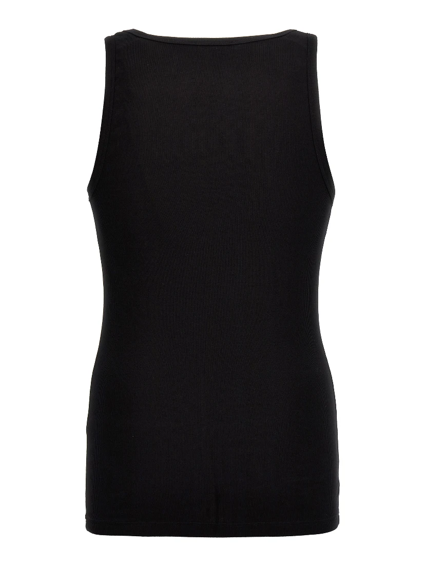 Black Cotton Sleeveles T-Shirt