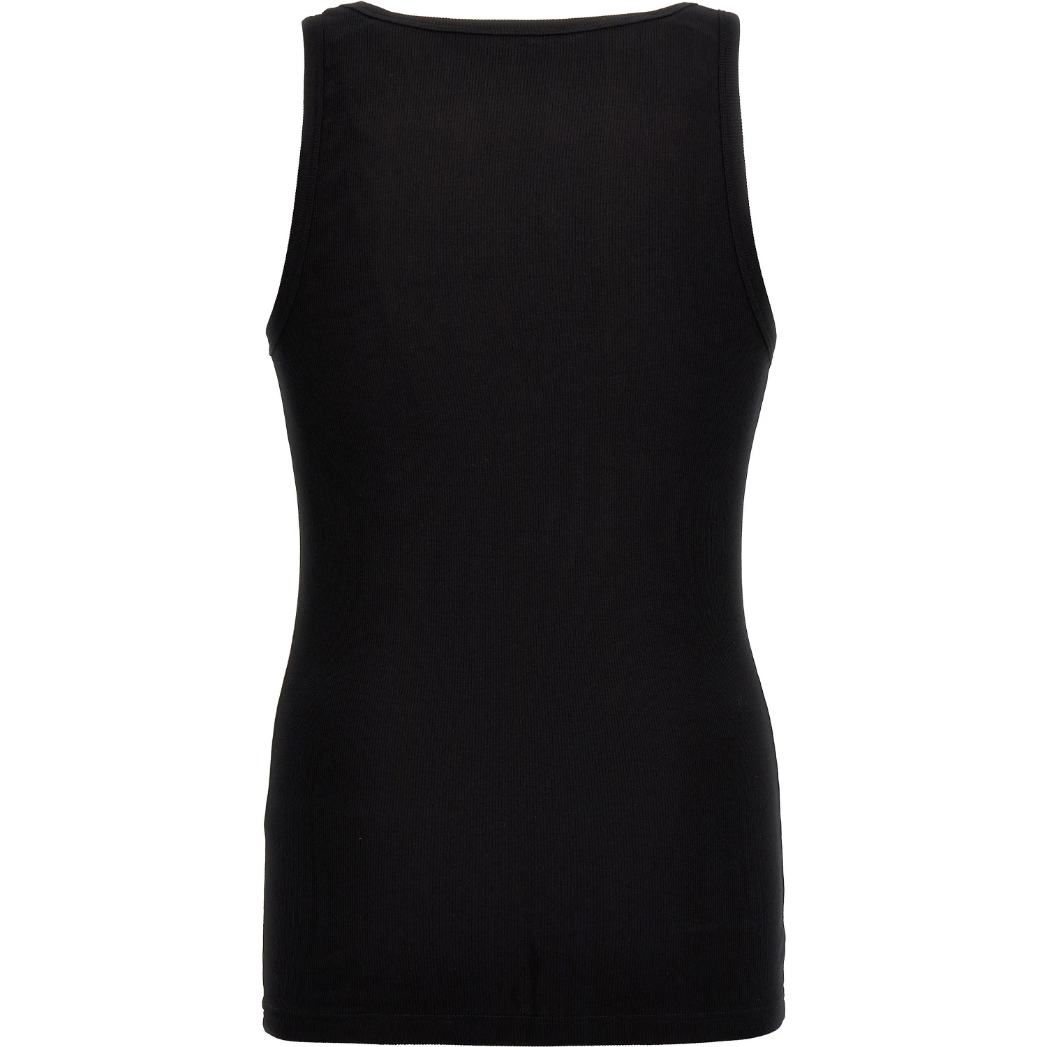Black Cotton Sleeveles T-Shirt