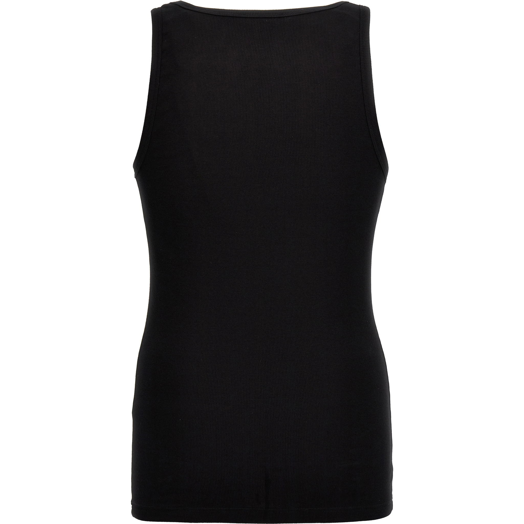 Black Cotton Sleeveles T-Shirt