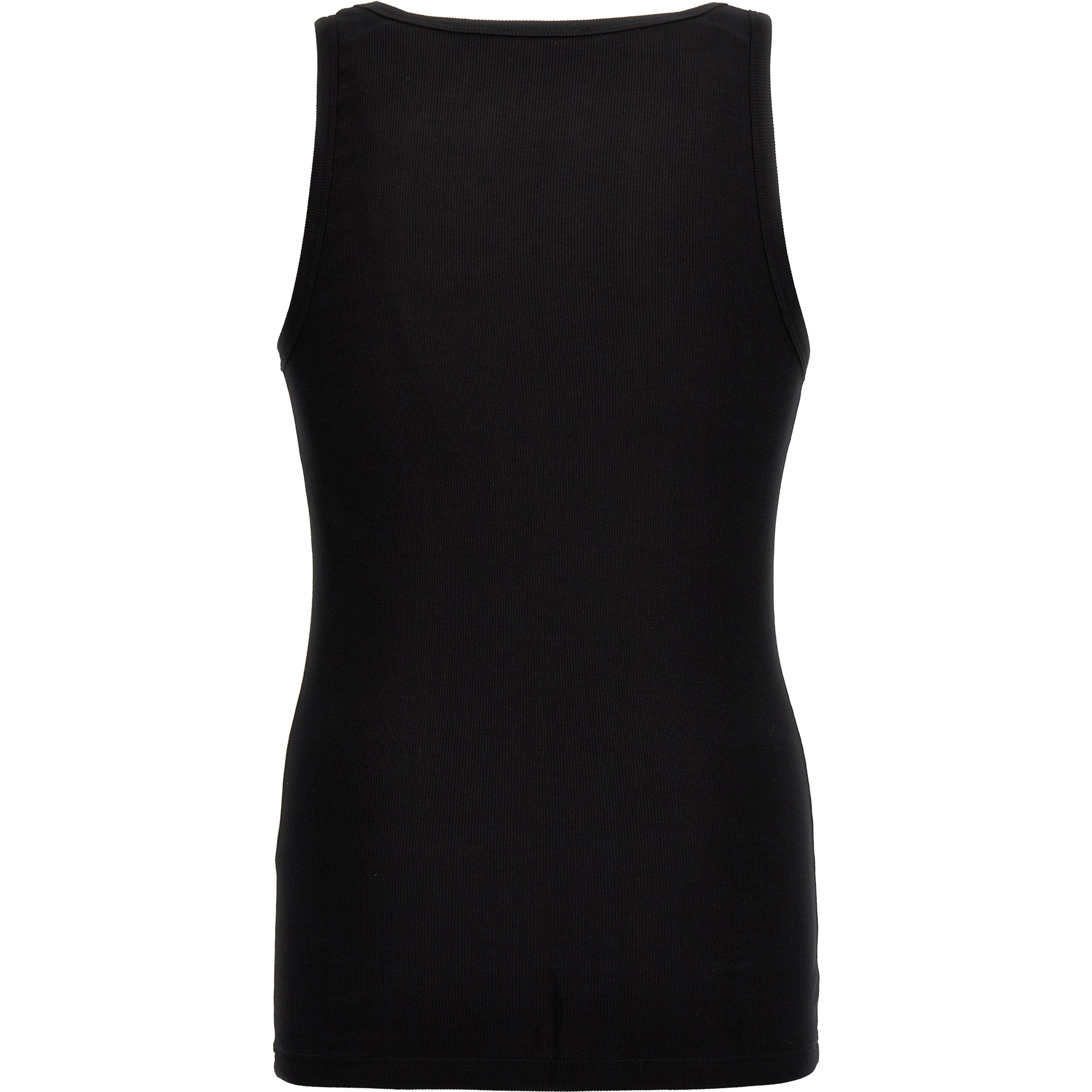 Black Cotton Sleeveles T-Shirt