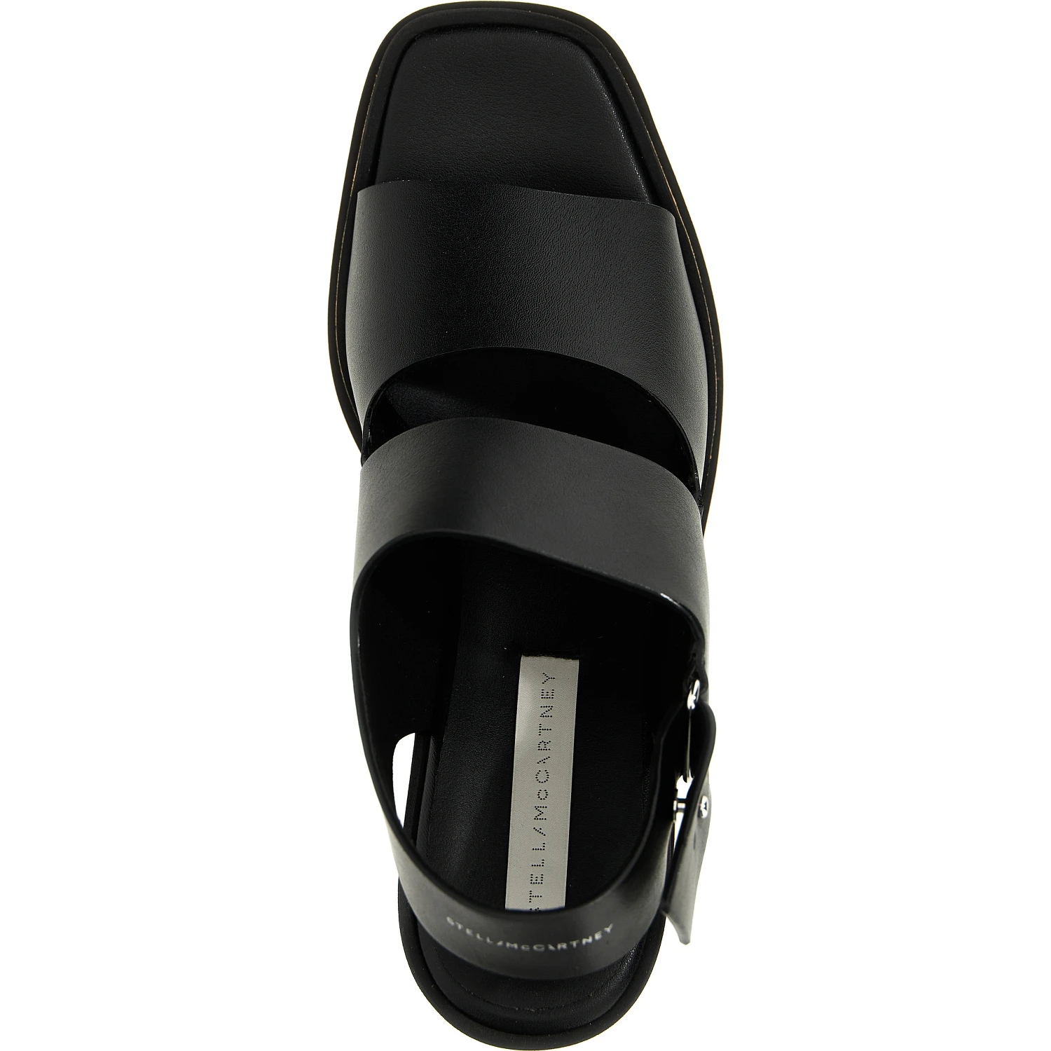 Black Polyester Wedge Sandals