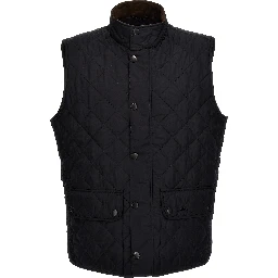Blue Polyester Sleeveless Jacket