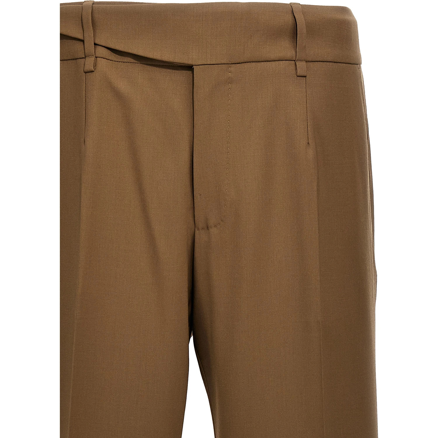 Brown Virgin Wool Dress Pants