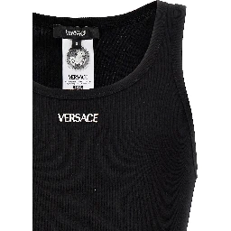 Black Cotton Sleeveles T-Shirt