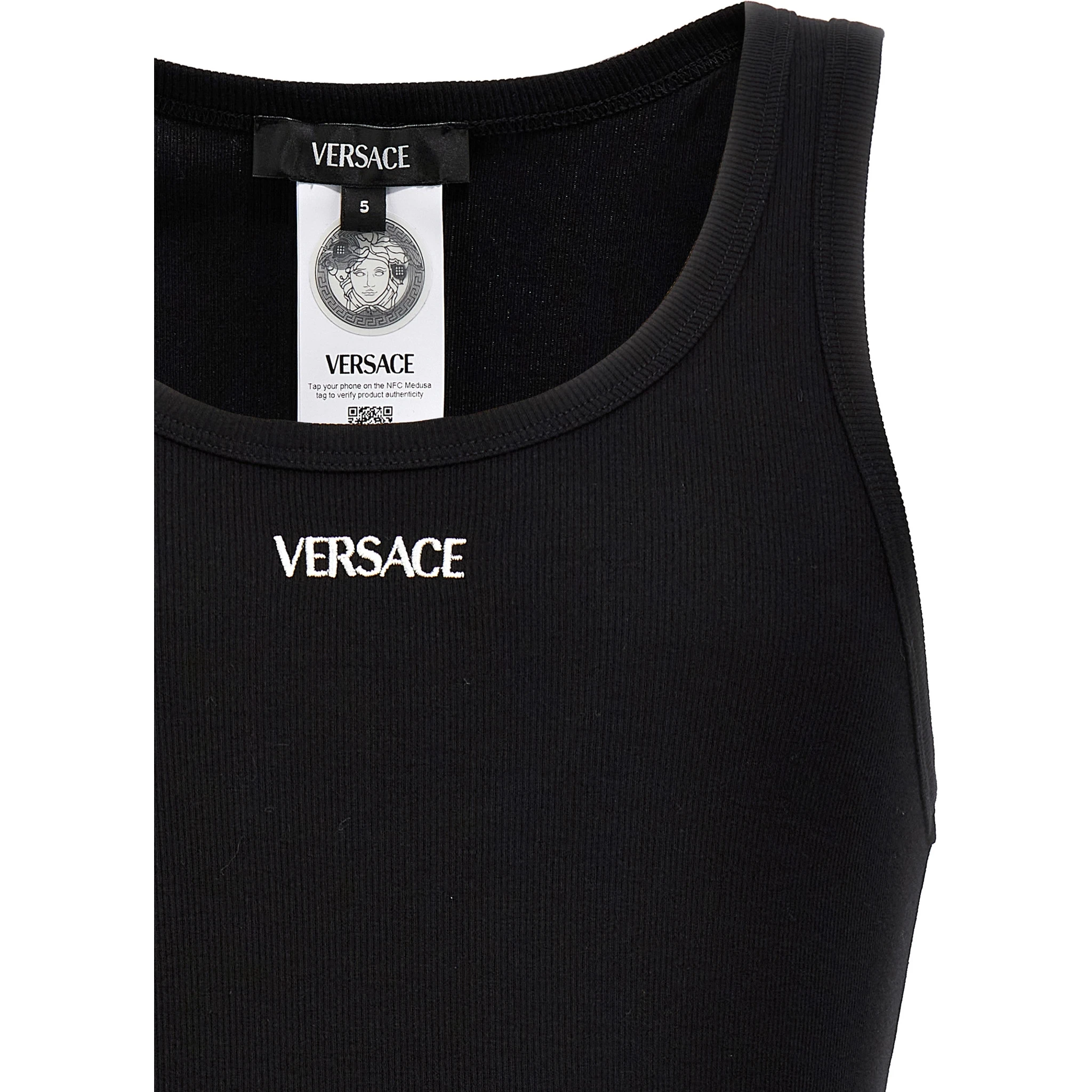 Black Cotton Sleeveles T-Shirt