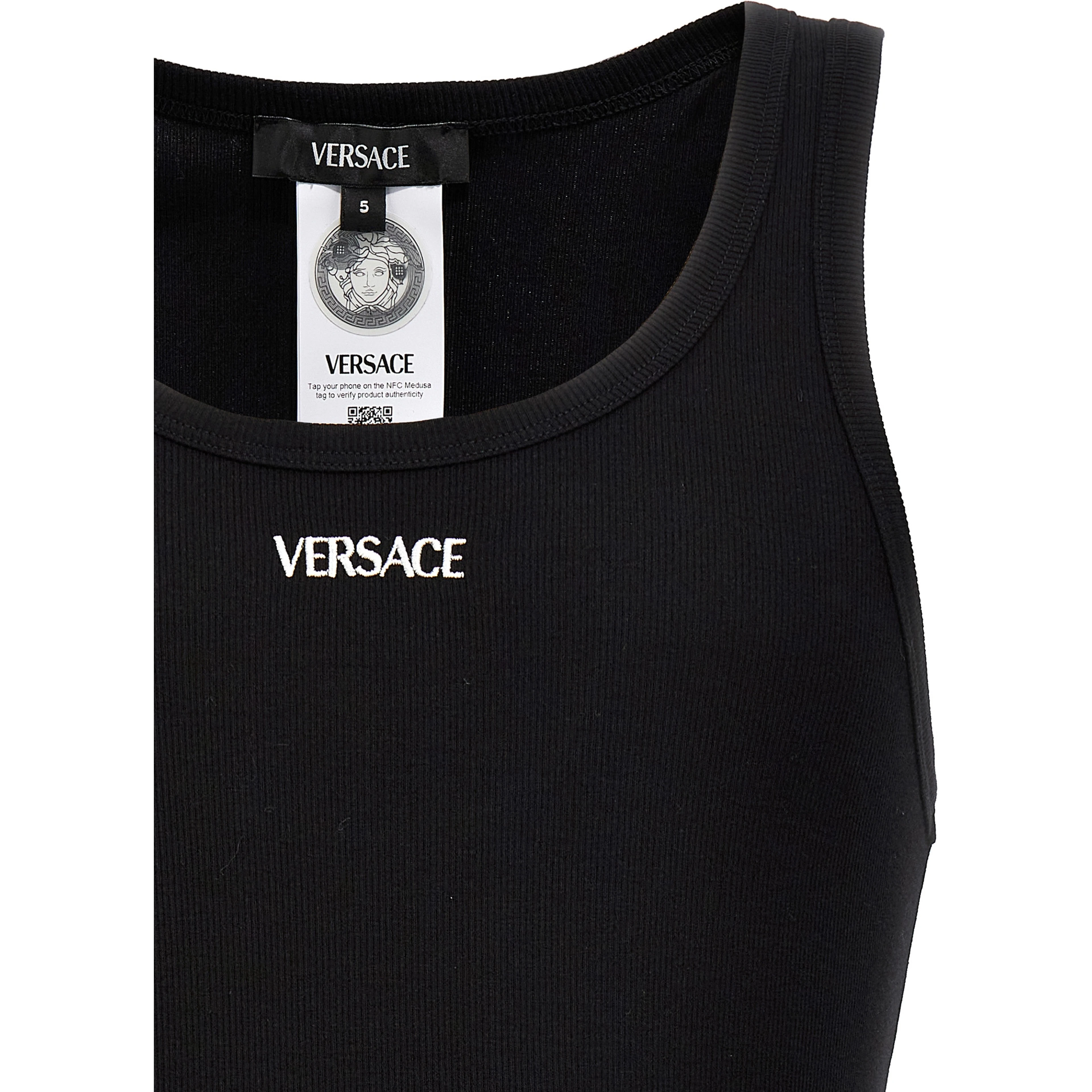 Black Cotton Sleeveles T-Shirt