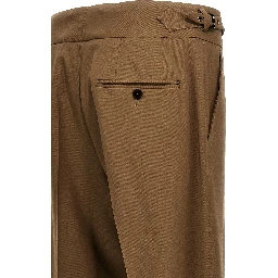 Brown Virgin Wool Dress Pants