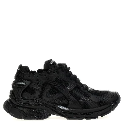 Black Polyester Athletic Sneakers