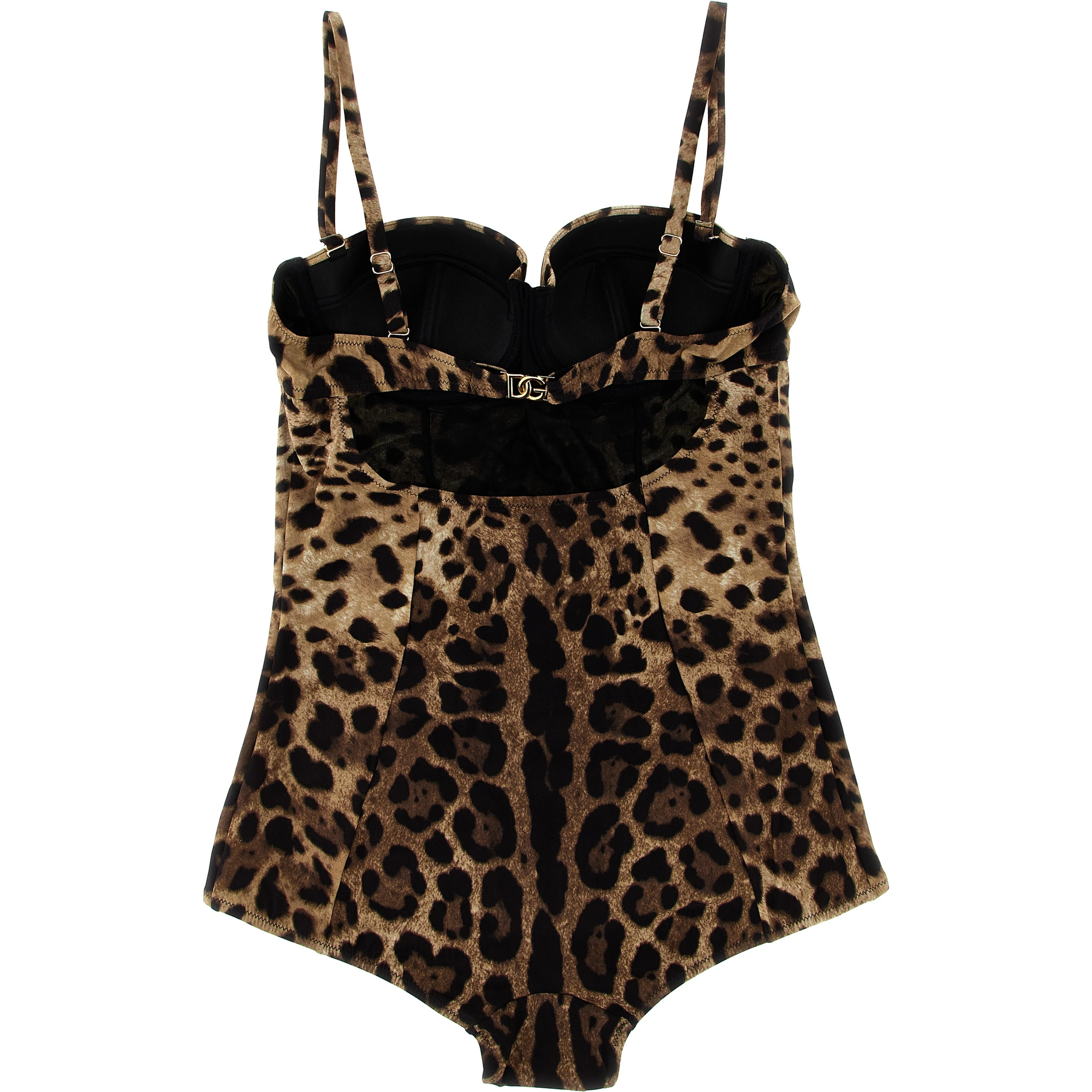 Brown Polyamide One-Piece Swimsuit
