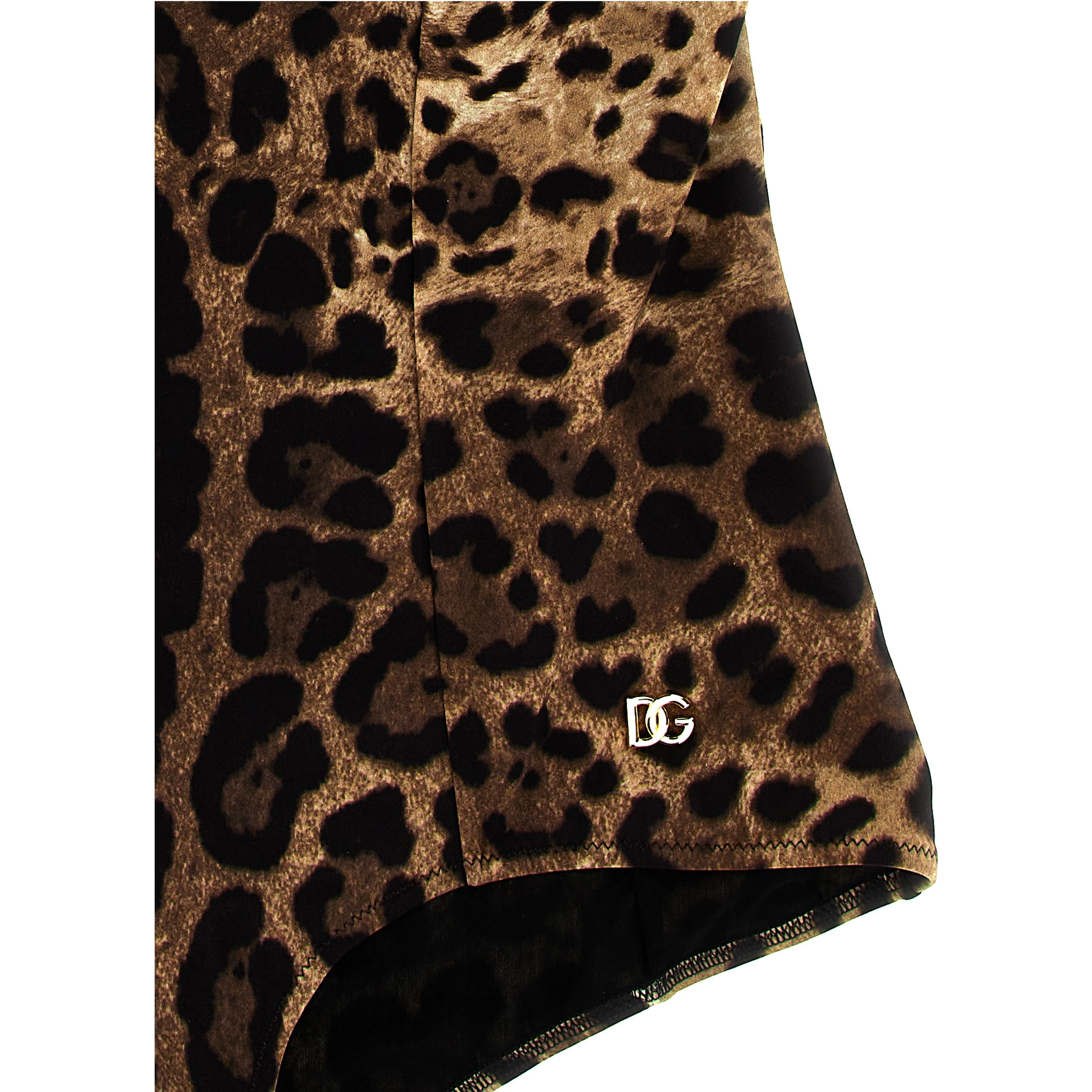 Brown Polyamide One-Piece Swimsuit