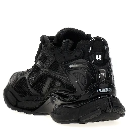 Black Polyester Athletic Sneakers