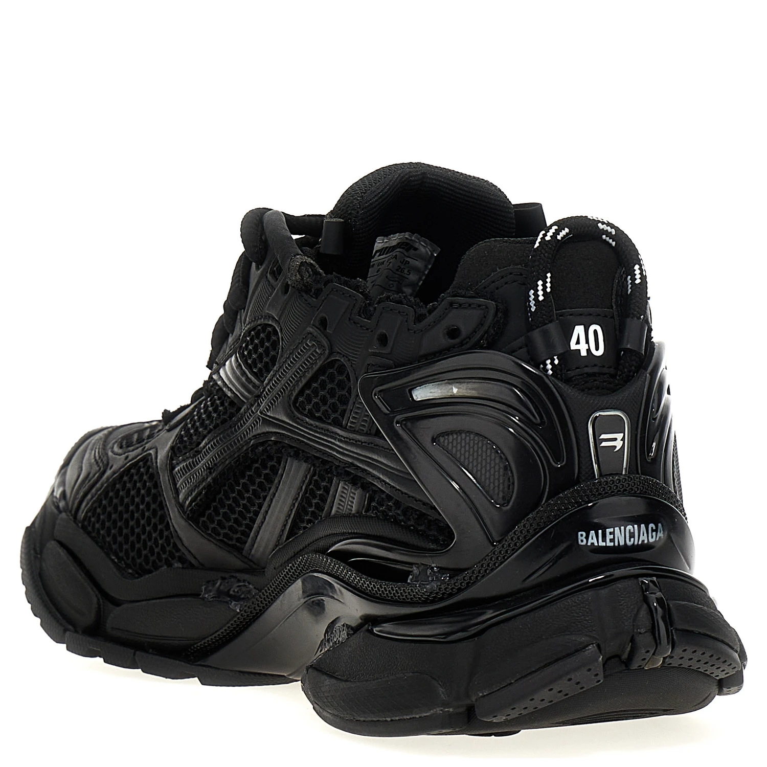 Black Polyester Athletic Sneakers