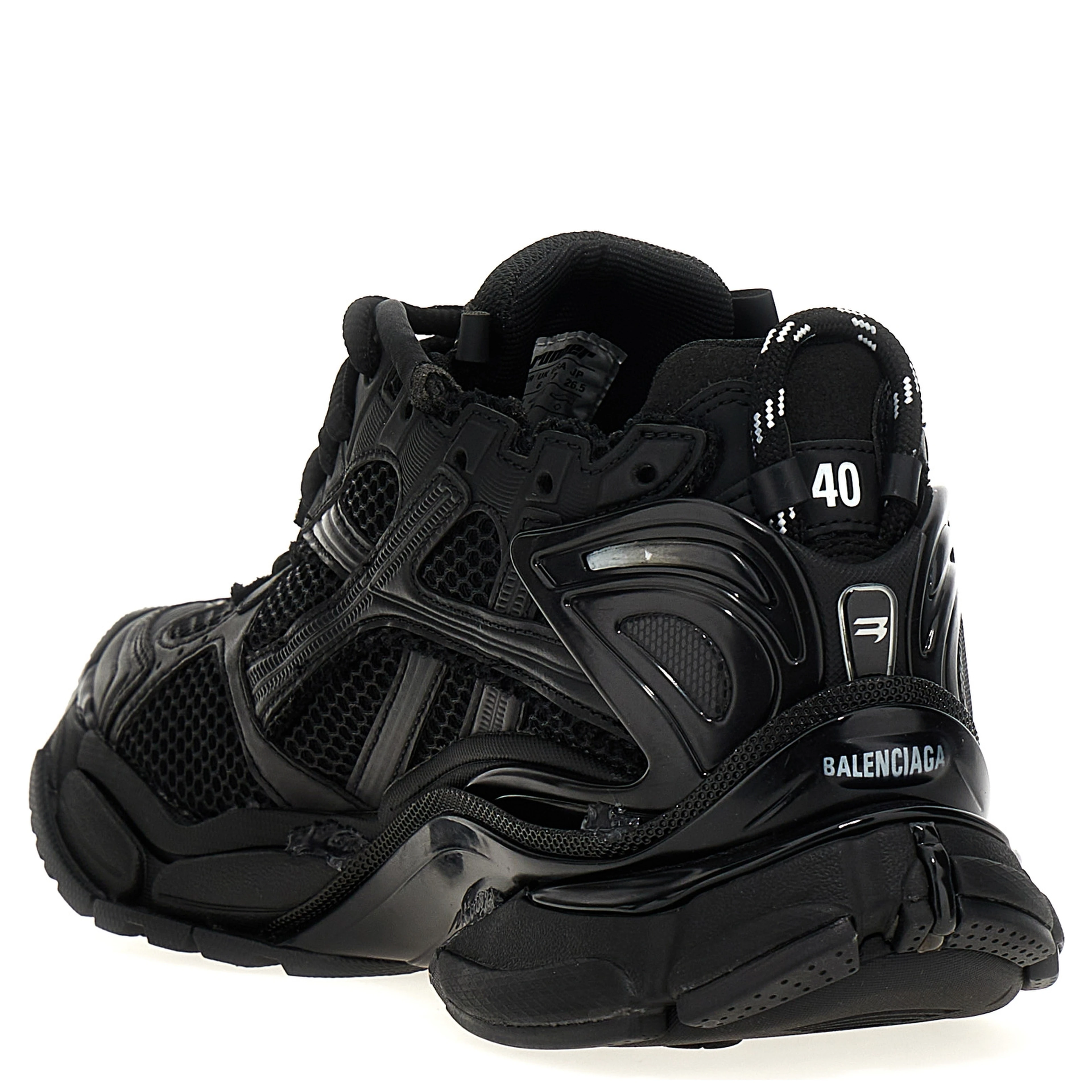 Black Polyester Athletic Sneakers