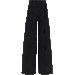 Black Cotton Casual Pants