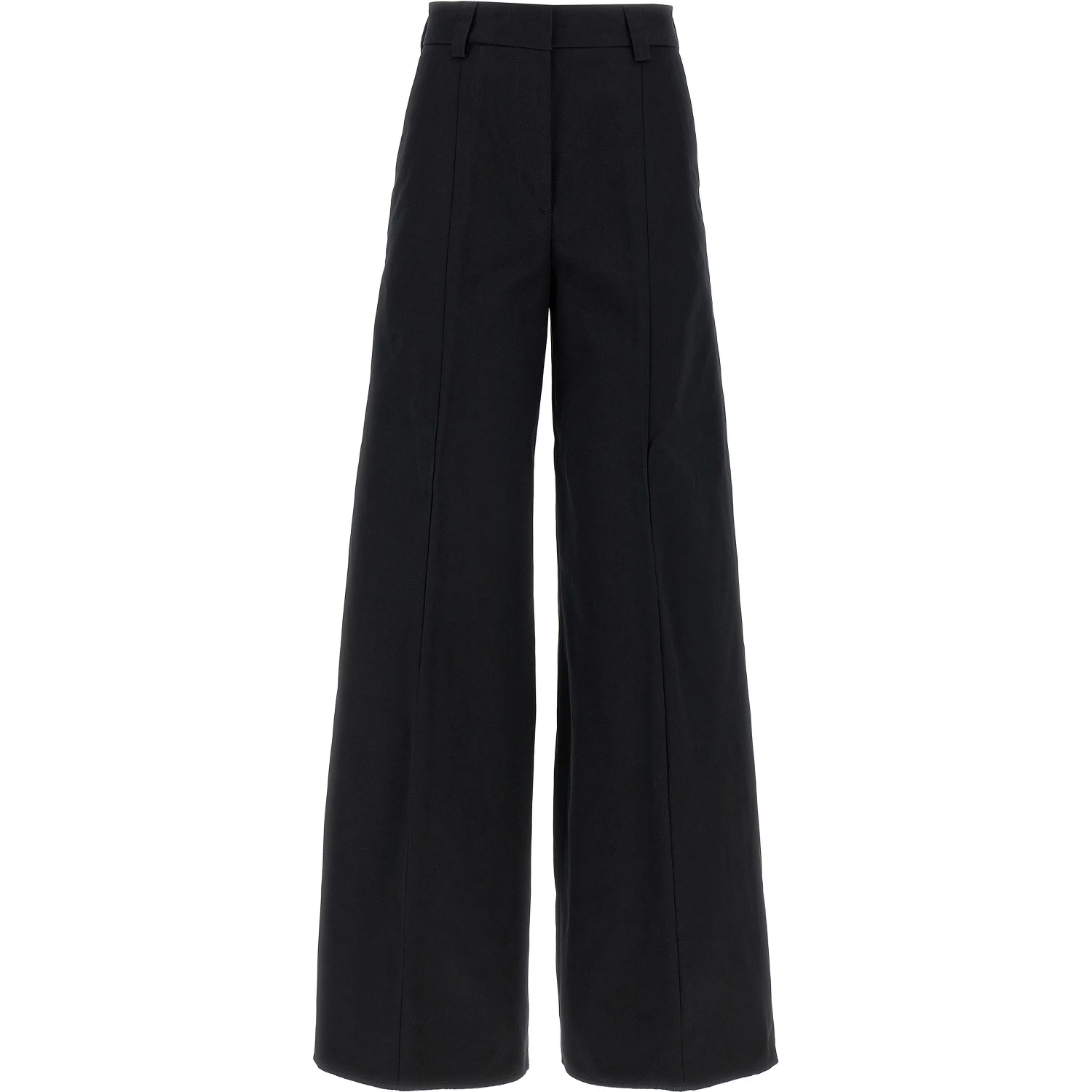 Black Cotton Casual Pants