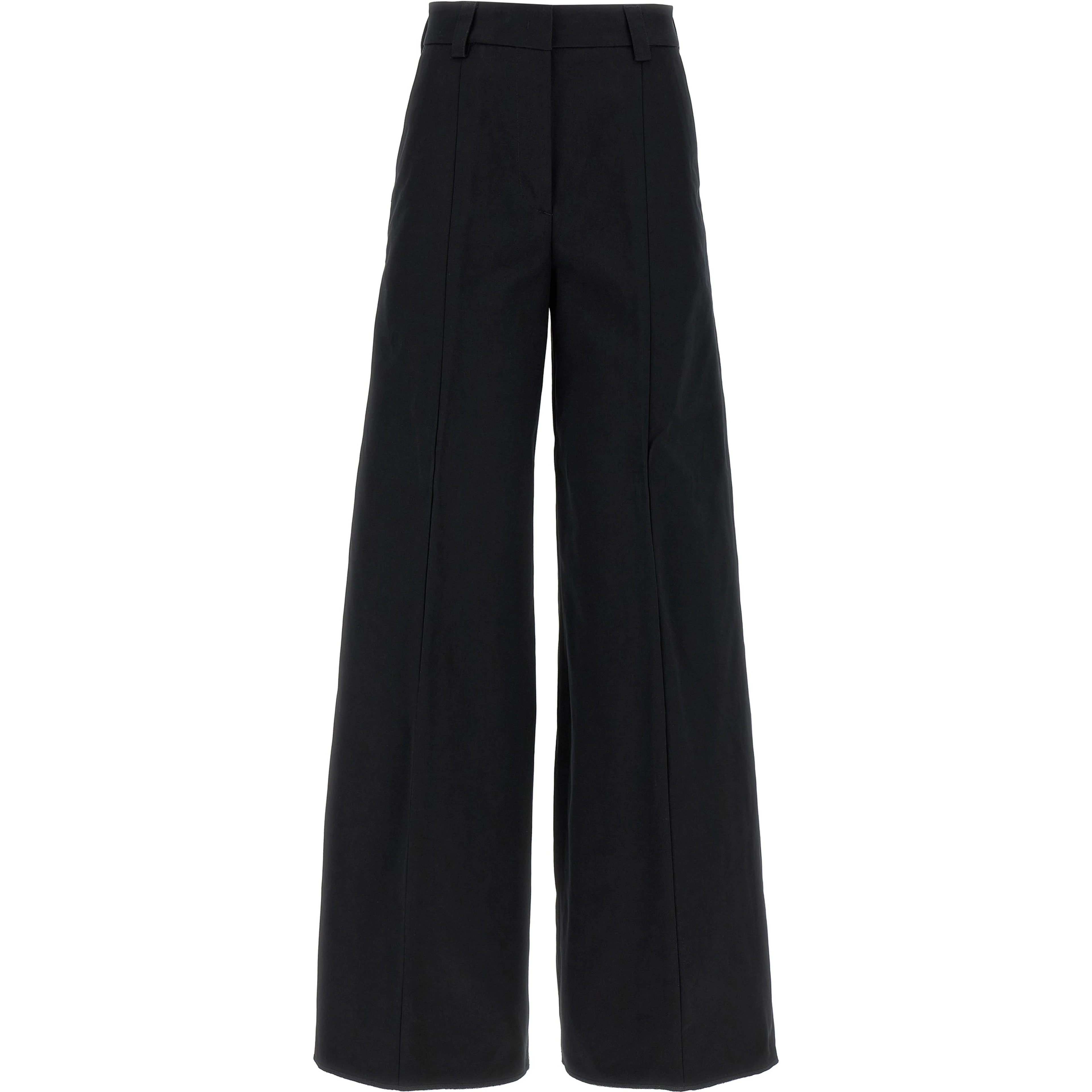 Black Cotton Casual Pants