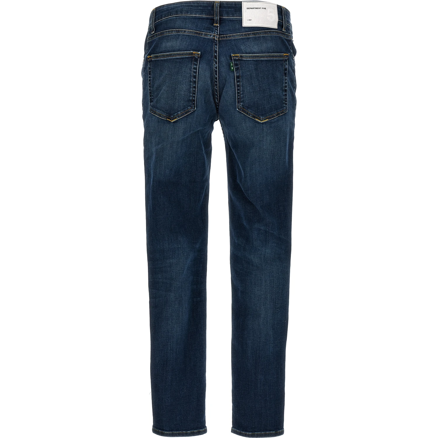 Blue Cotton Straight-Leg Jeans