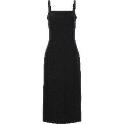Black Viscose Midi Dress