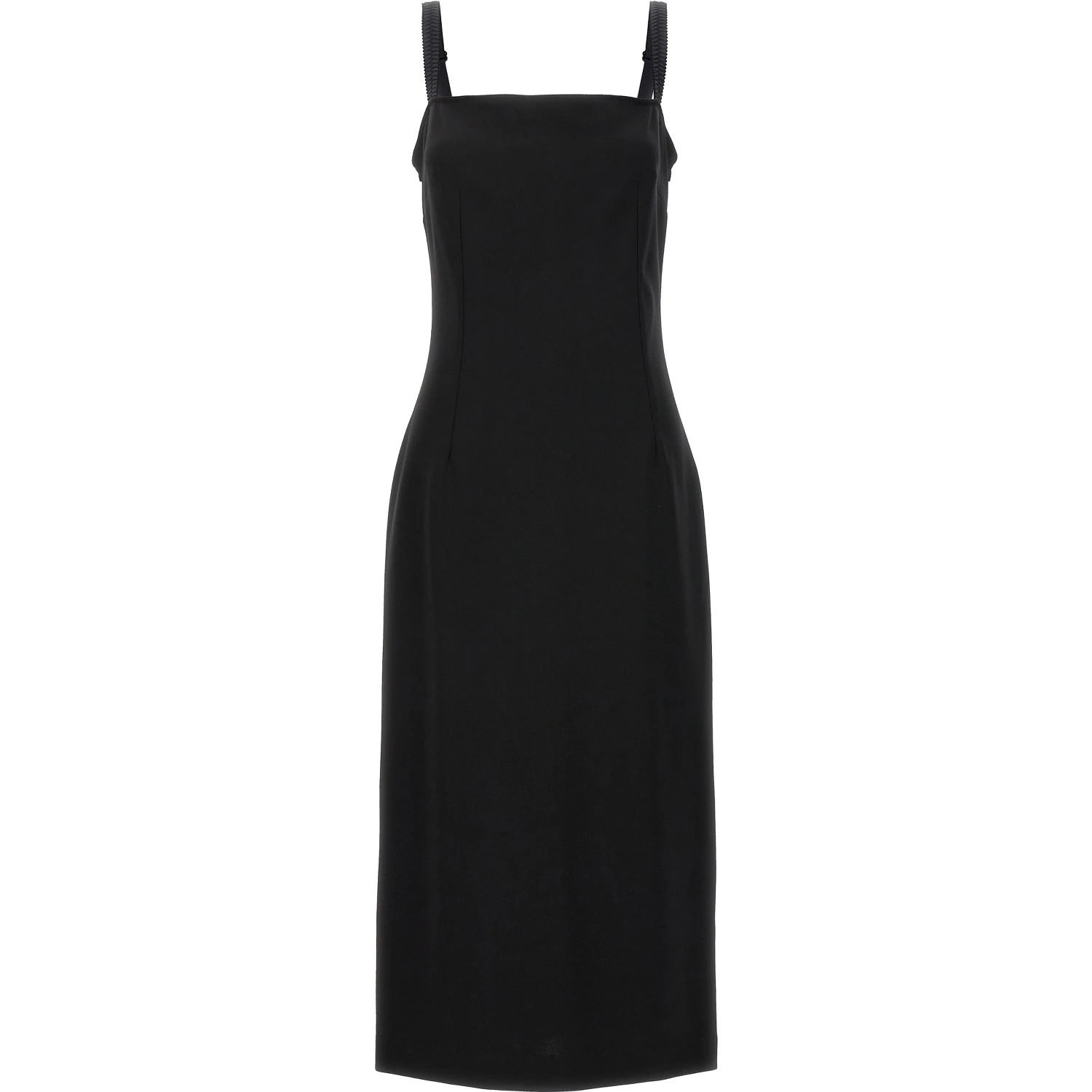 Black Viscose Midi Dress