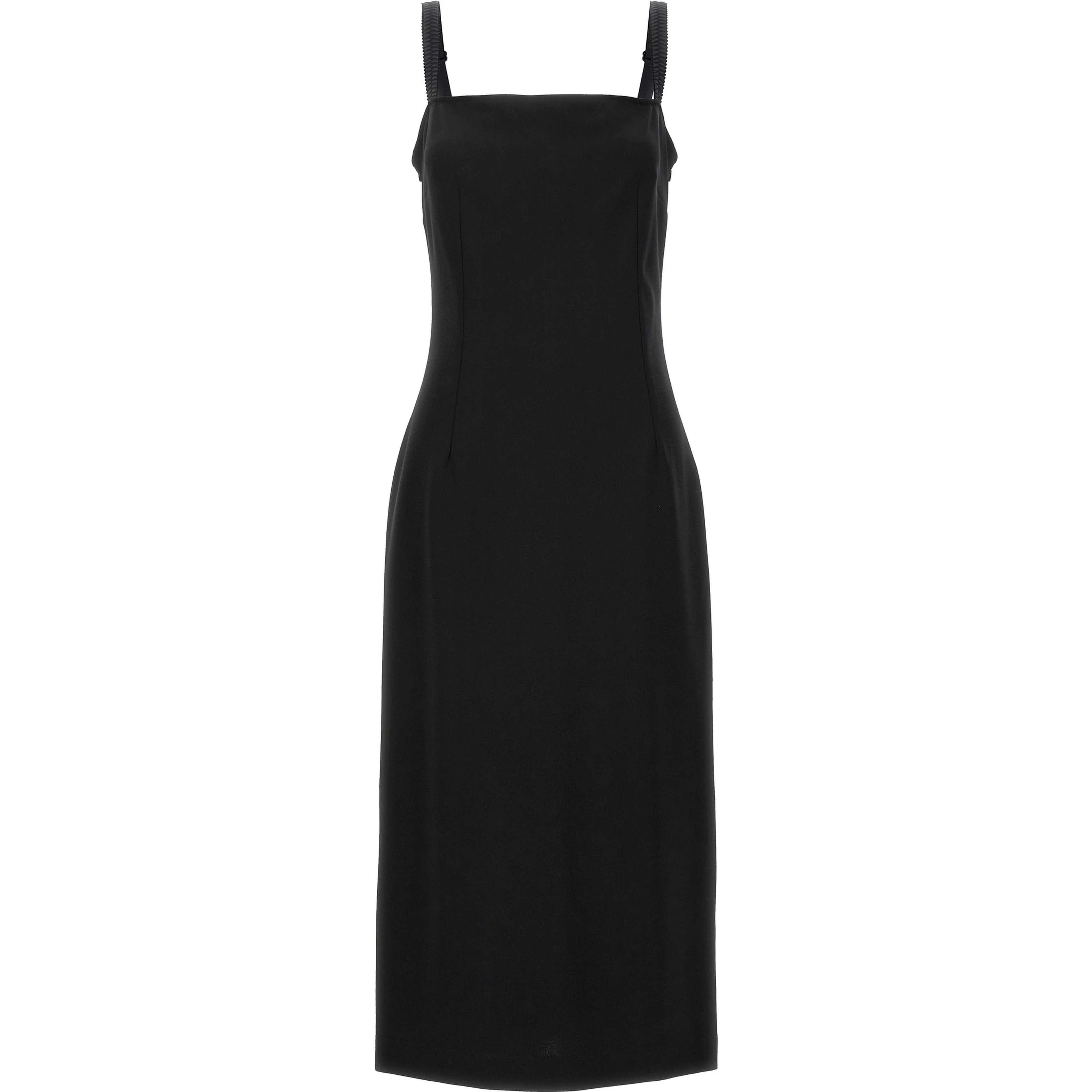 Black Viscose Midi Dress