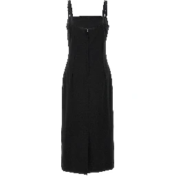 Black Viscose Midi Dress