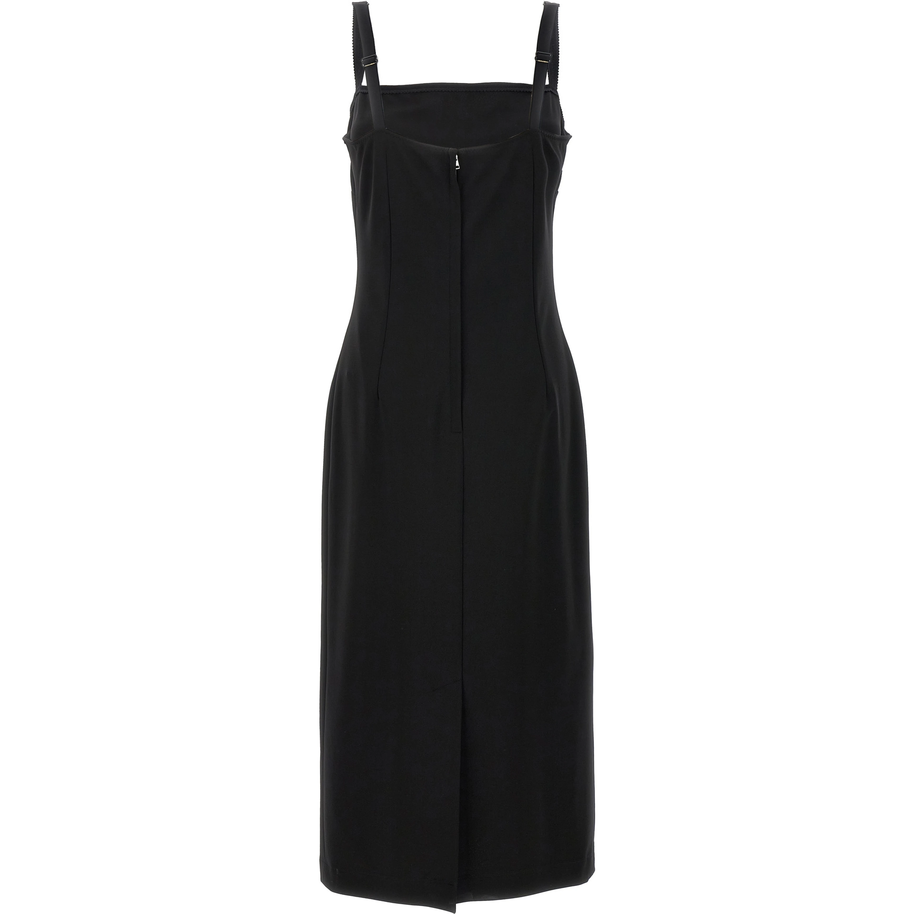 Black Viscose Midi Dress