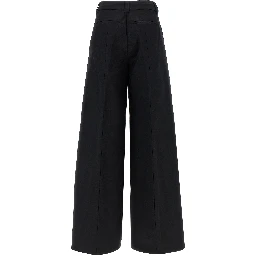 Black Cotton Casual Pants