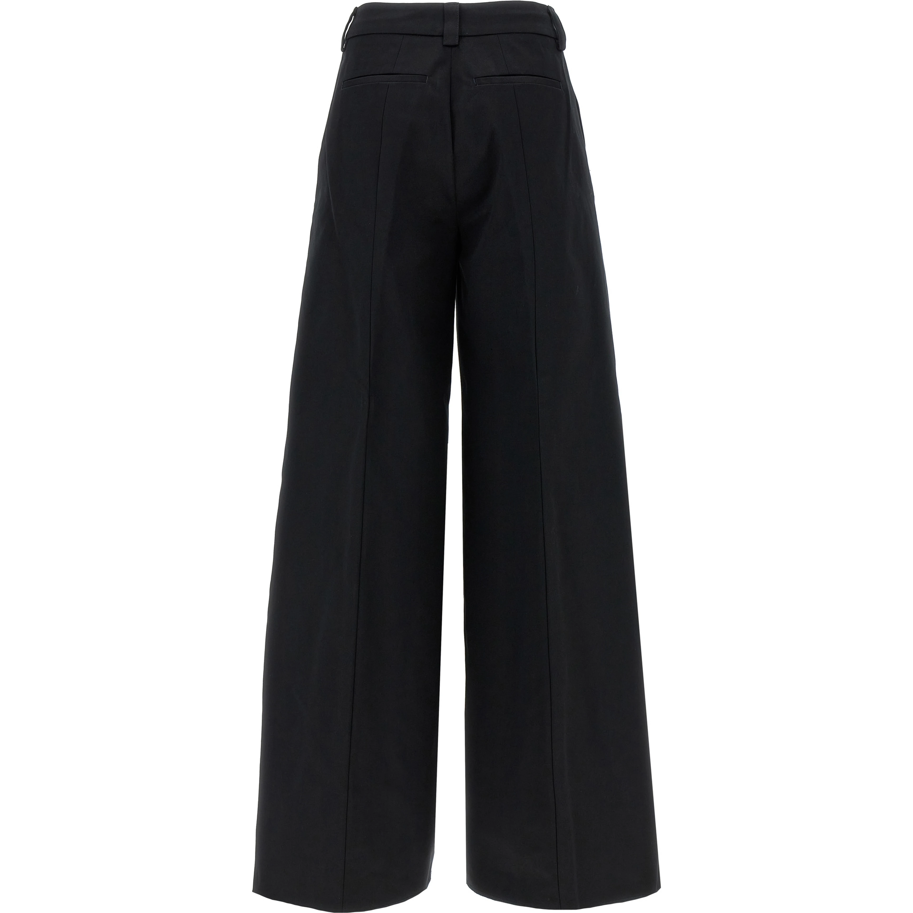 Black Cotton Casual Pants