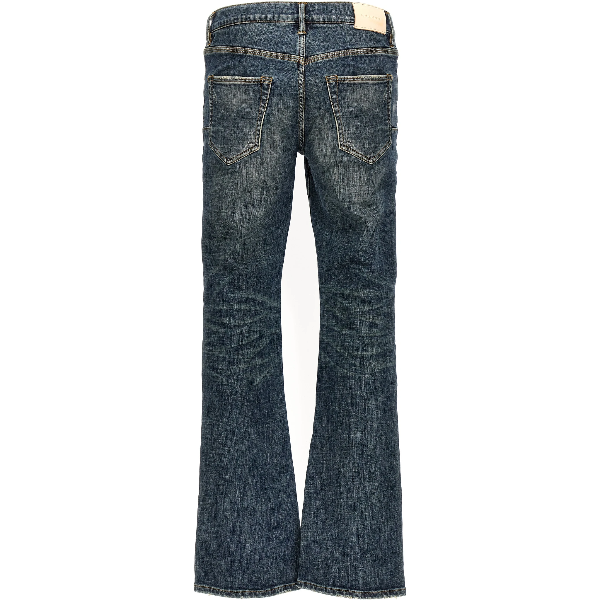 Blue Cotton Flared Jeans