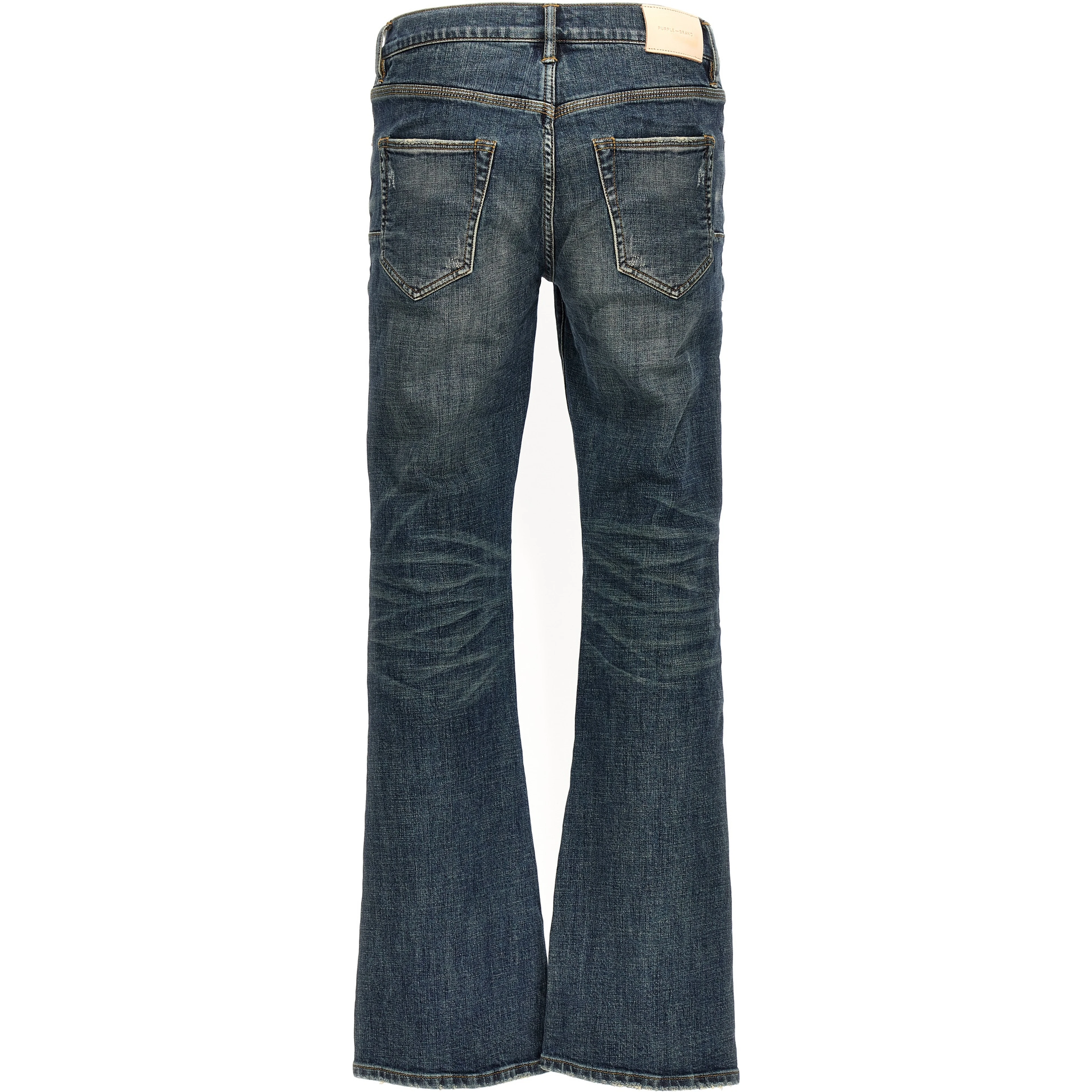 Blue Cotton Flared Jeans