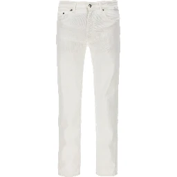 White Cotton Straight-Leg Jeans