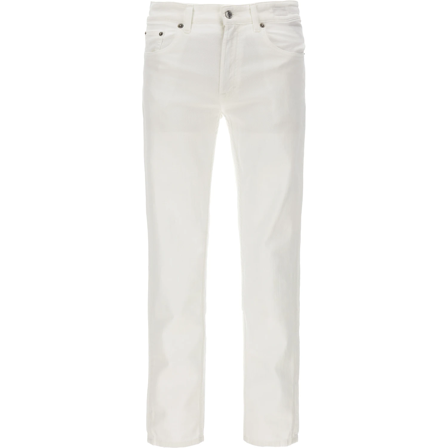 White Cotton Straight-Leg Jeans