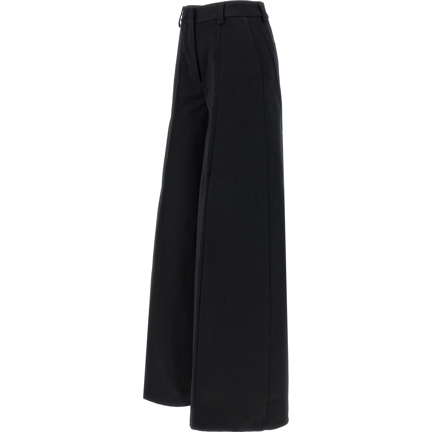 Black Cotton Casual Pants