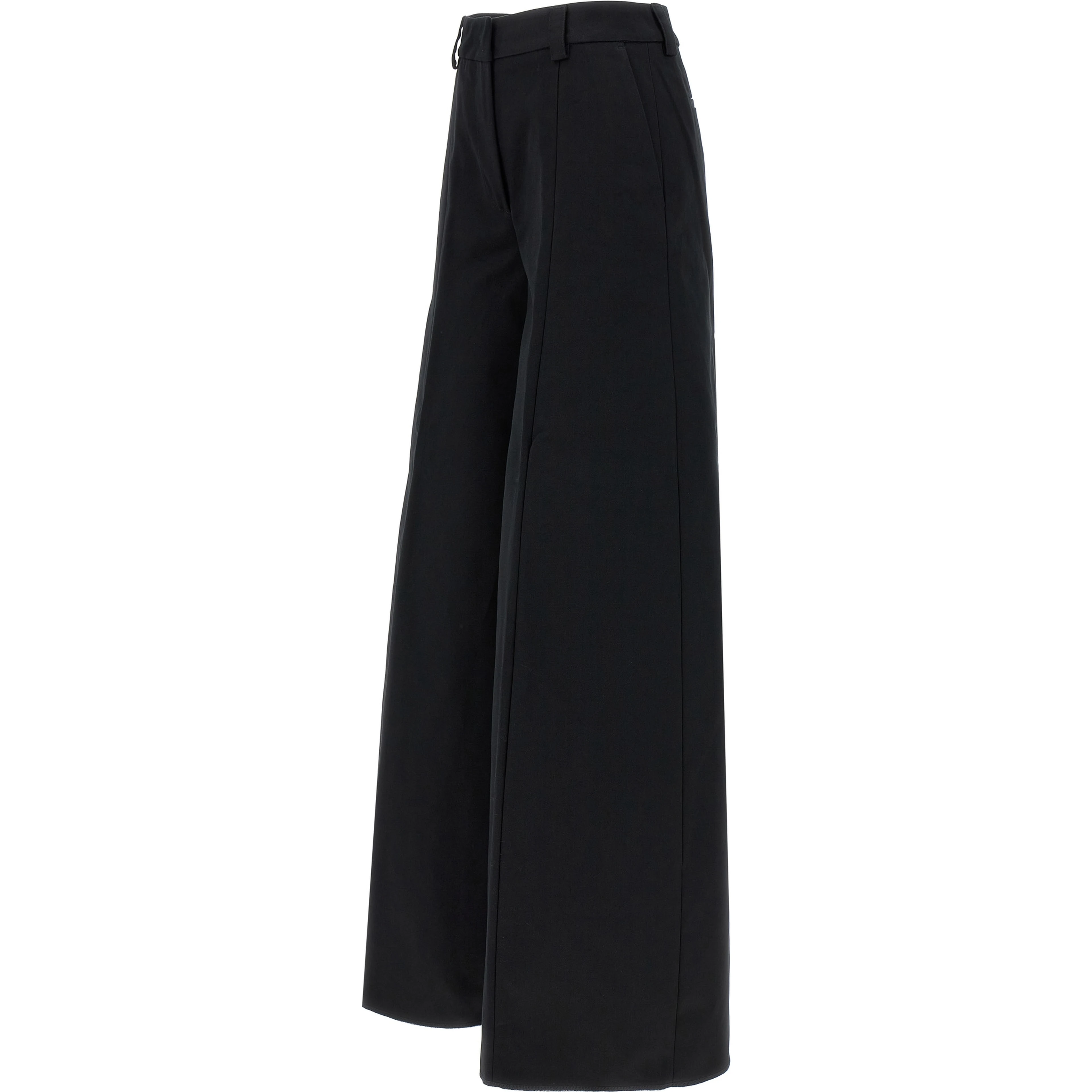 Black Cotton Casual Pants