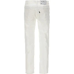 White Cotton Straight-Leg Jeans