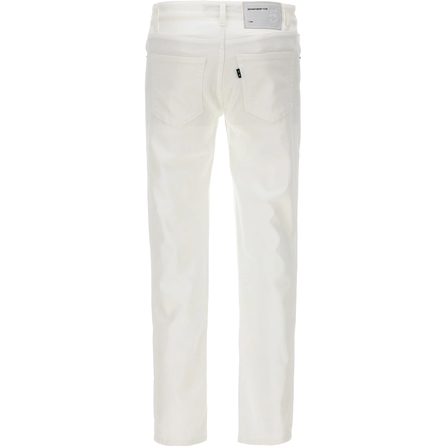 White Cotton Straight-Leg Jeans
