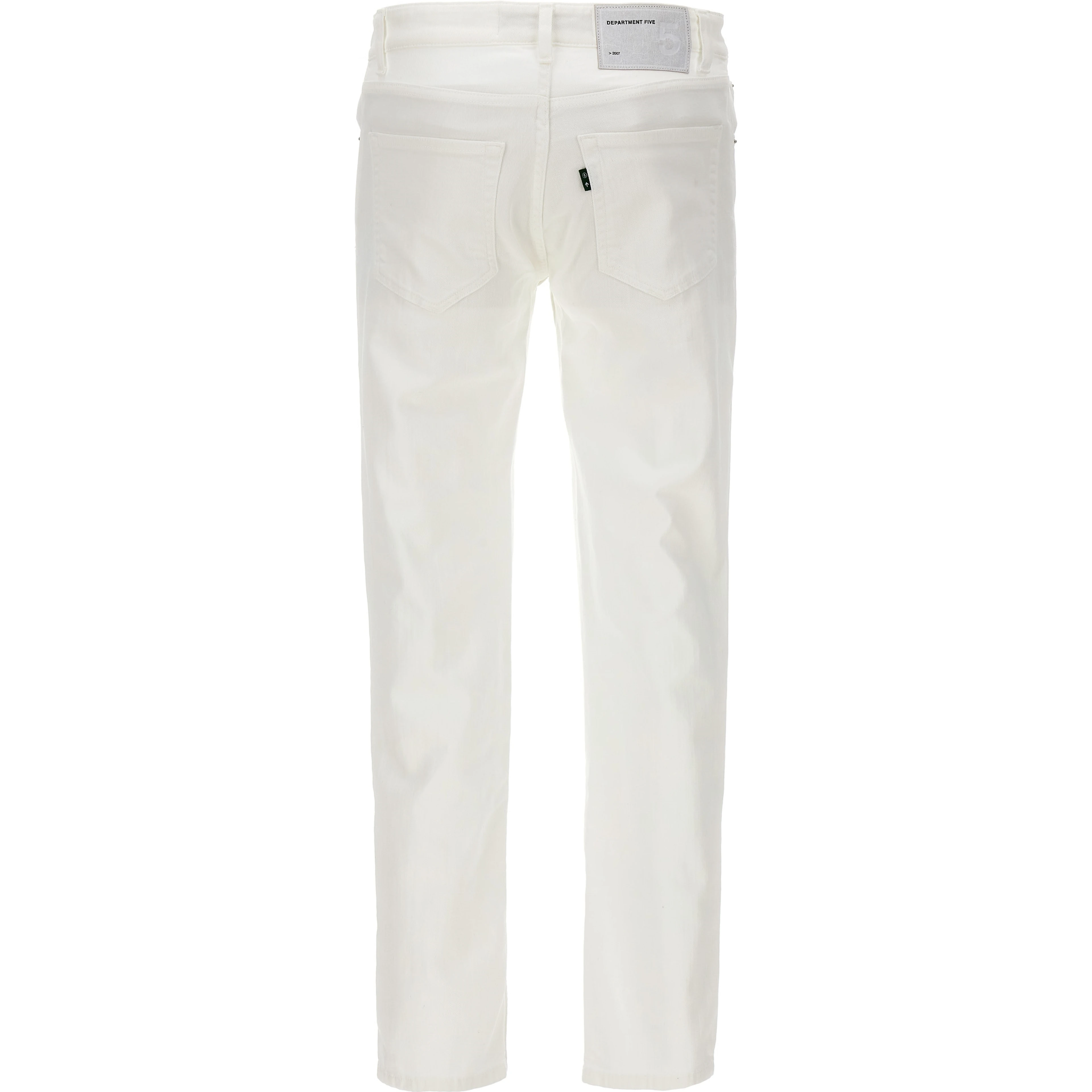 White Cotton Straight-Leg Jeans