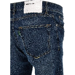 Blue Cotton Straight-Leg Jeans
