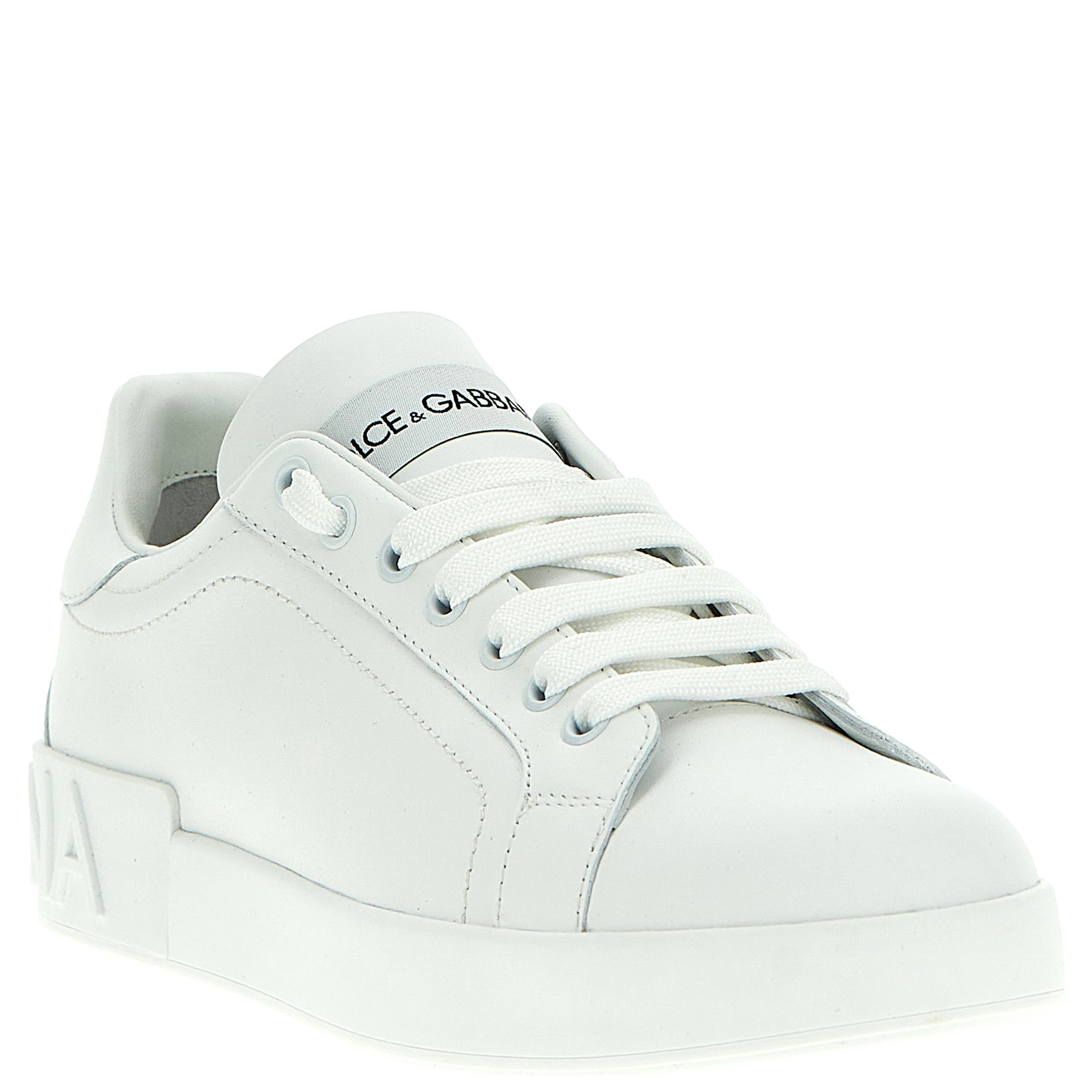 White Calfskin Low Top Sneakers